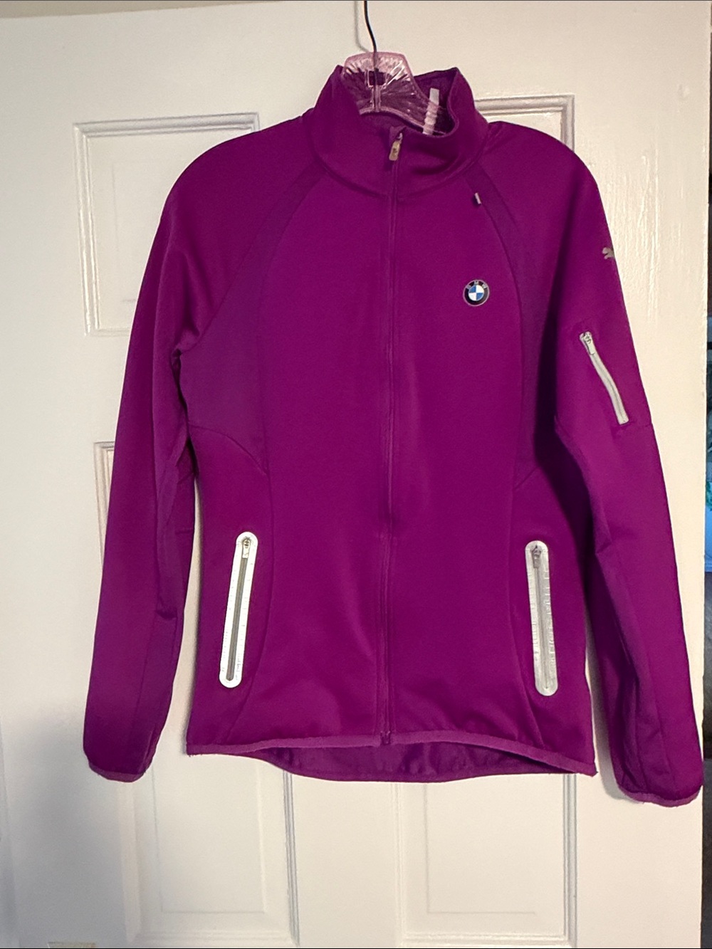 BMW Women's Magenta Full-Zip Softshell Jacket Size Small